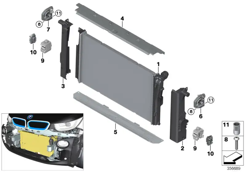 BMW Kühlmittelkühler F20 F21 F22 F23 F30 F31 F32 F33 F34 F36 I01