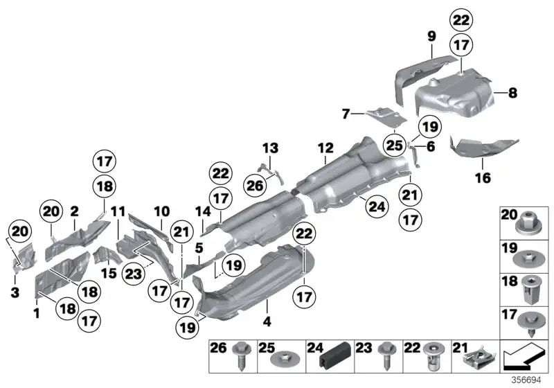 BMW Wärmeisolierung Stossf. hinten rechts F07 51487193502