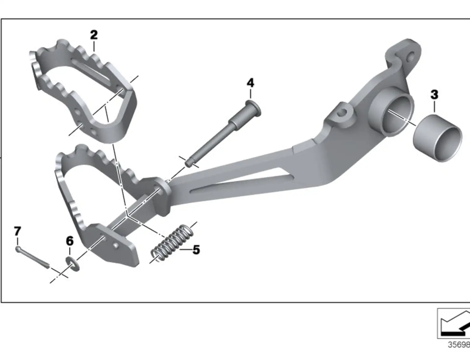 BMW Fussbremshebel verstellbar K80 K81 K82 35218569755
