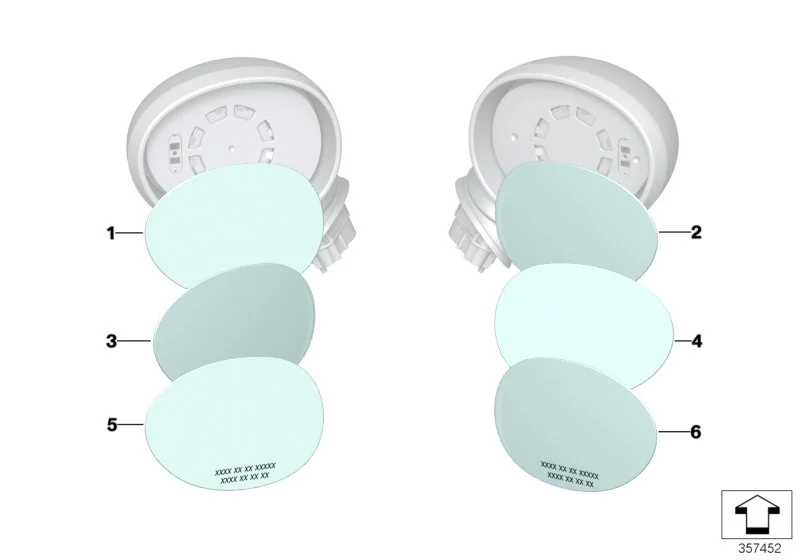 BMW Spiegelglas beheizt konvex rechts F54 F55 F56 F56E F57 F60 51167366040