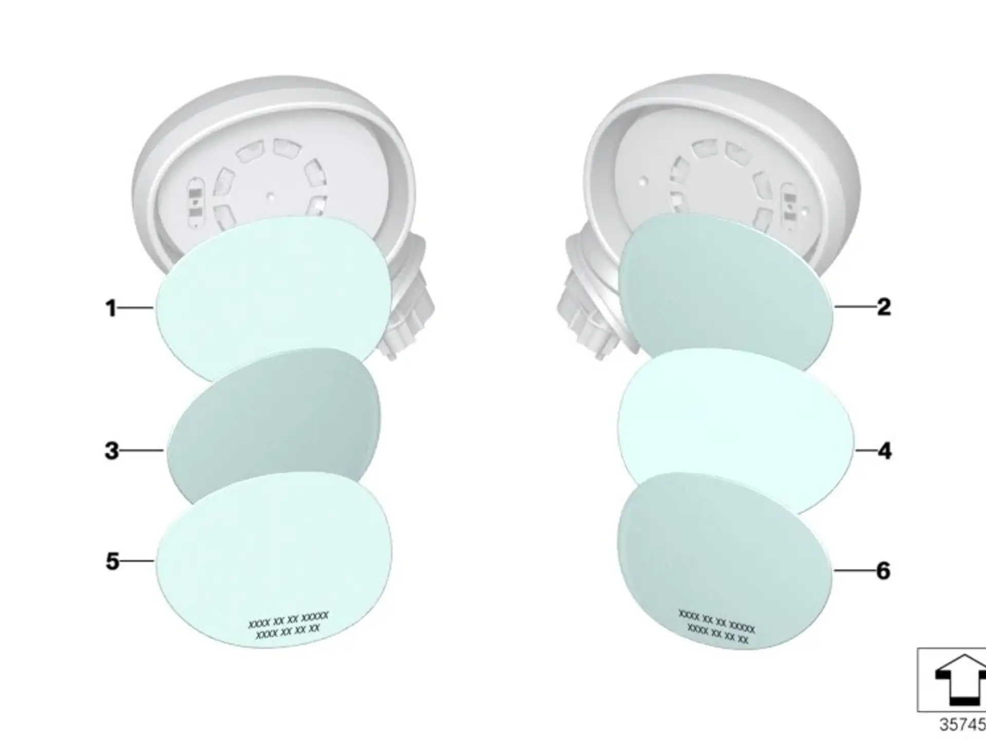 BMW Spiegelglas beheizt konvex rechts F54 F55 F56 F56E F57 F60 51167366040