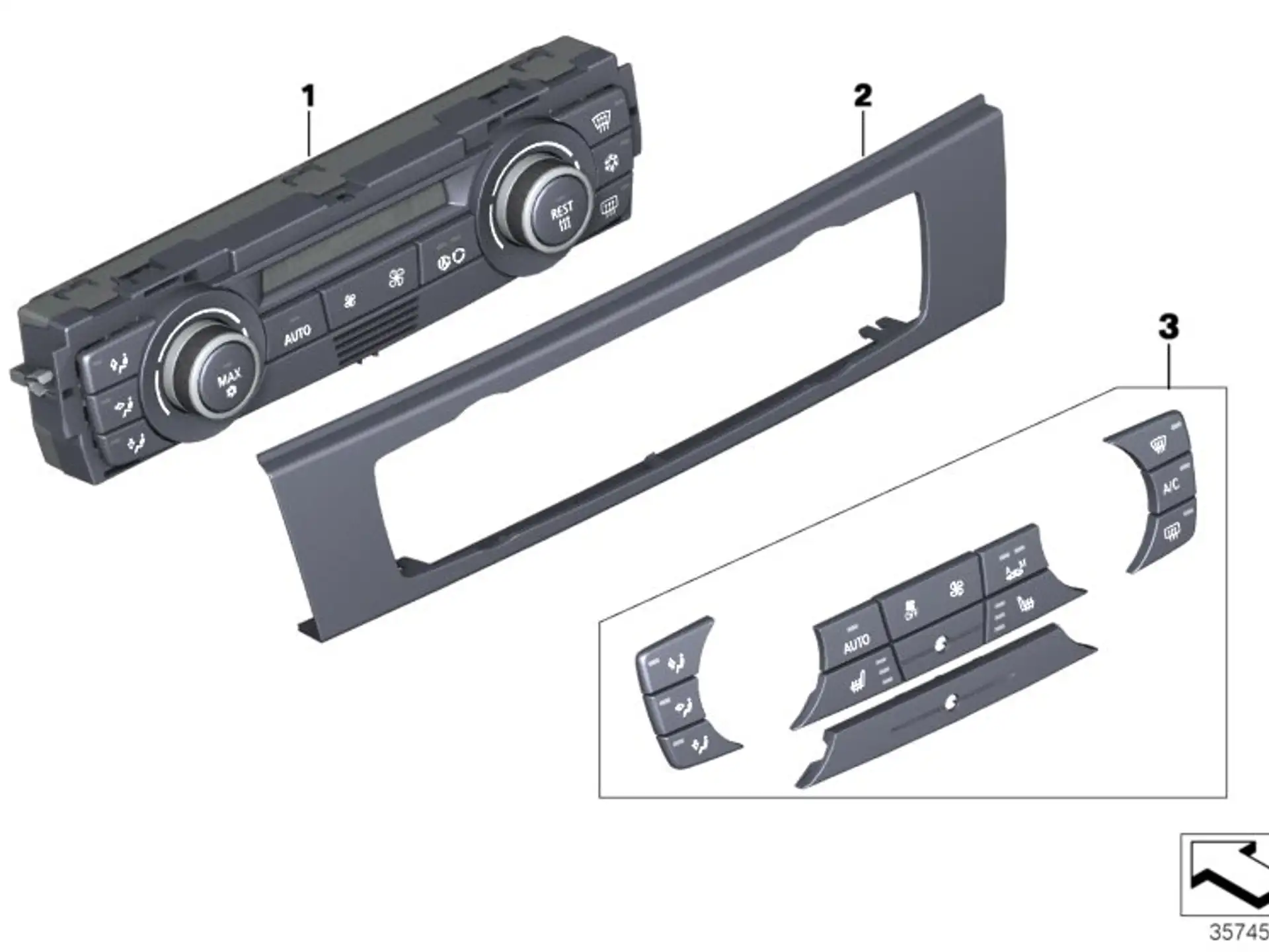 BMW Frontplatte Bedienteil Klimaautomatik E90 E91 E92 E93 64116956736