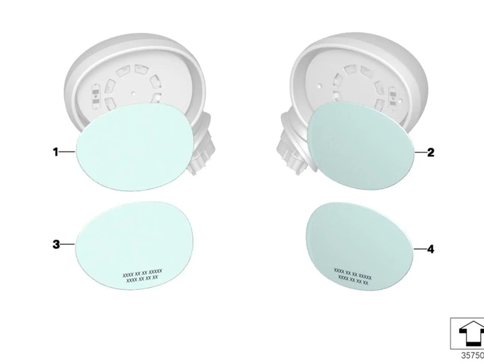 BMW Spiegelglas beheizt Weitwinkel rechts F54 F55 F56 F56E F57 F60 51167366046