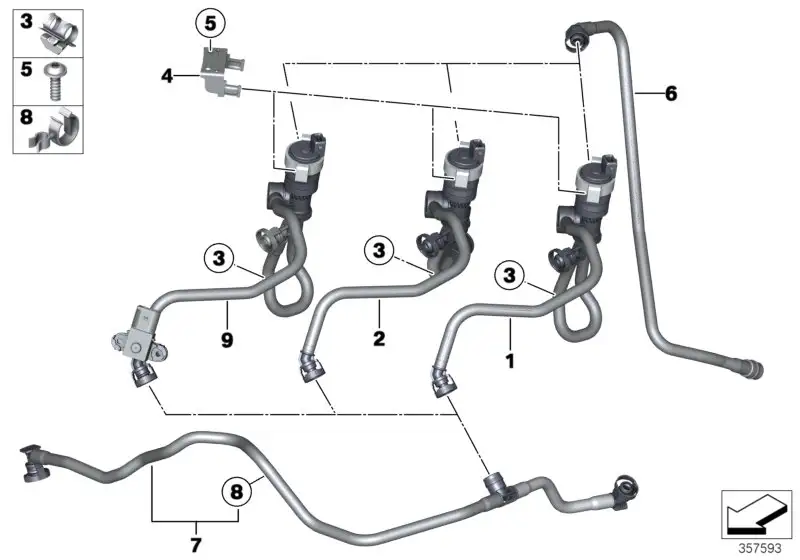 BMW Tankentlüftungsventil mit Leitung E84 E89 F10 F11 F20 F21 F22