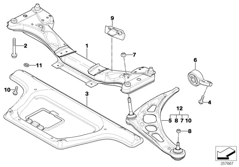 BMW Versteifungsplatte E46 51718260810 - 3er E46