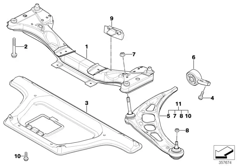 BMW Reparatursatz Querlenker links E46 E85 E86 31122341297 - 3er