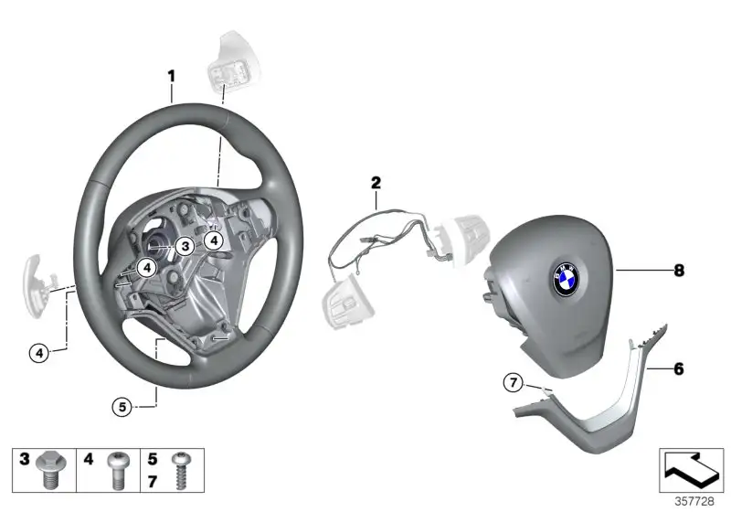 BMW Sportlenkrad Leder Schaltwippen F15 F16 32306877872