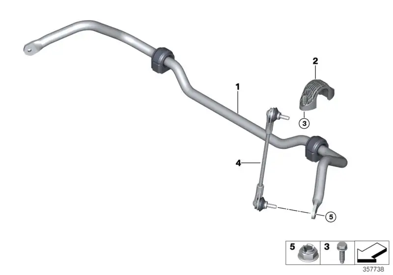 BMW Stabilisator mit Gummilager vorn F54 F55 F56 31306859880