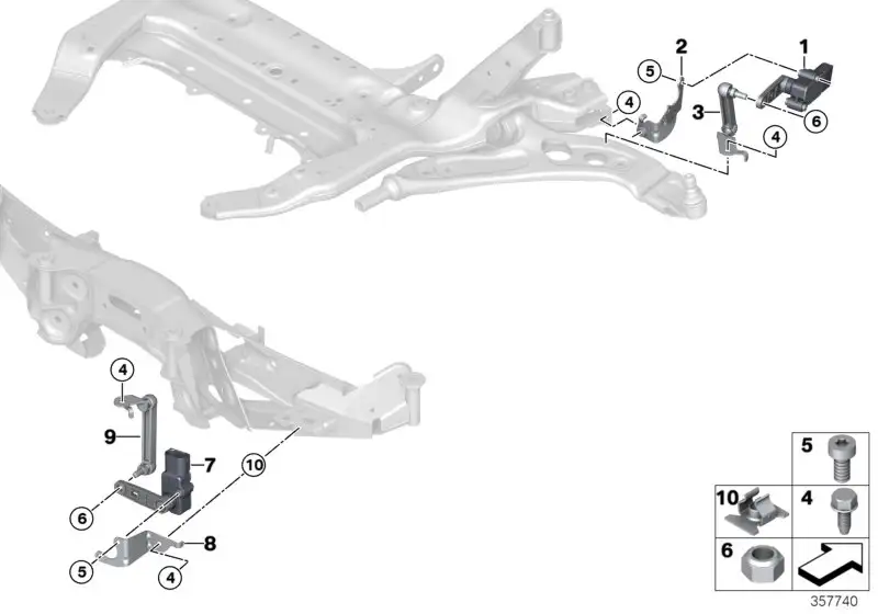 BMW Halter Höhenstandssensor vorne F39 F45 F46 F48 F60 3714687282