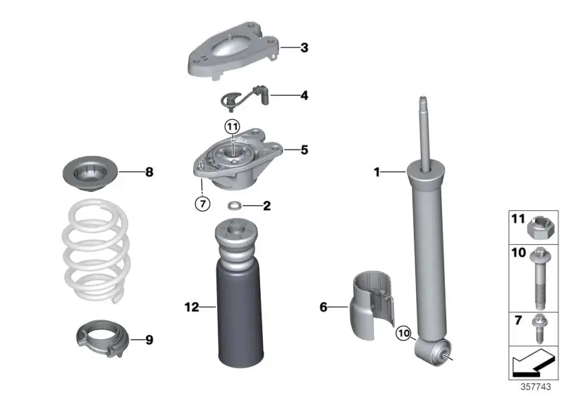 BMW Stossdämpfer hinten VDC F57 37106861291 - Bildposition 01