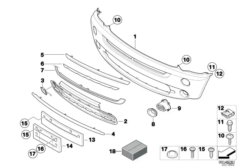 BMW Kennzeichenblende R50 R52 R53 51117030068 - MINI R50, MINI R5