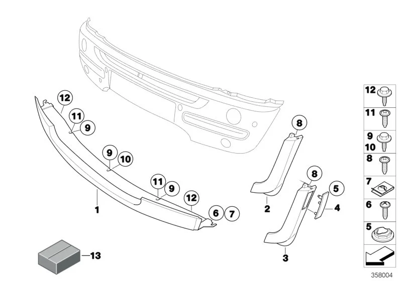 BMW Spoiler rechts R50 51116800133