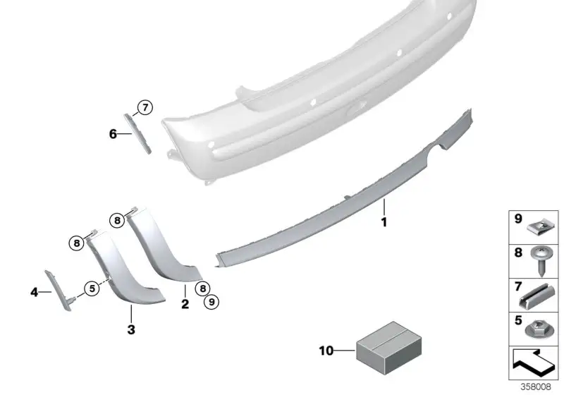 BMW Spoiler Mitte R50 51126800209 - MINI R50