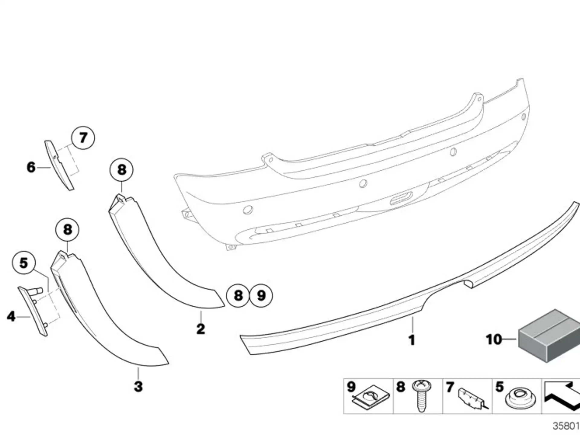 BMW Spoiler links R52 R53 51121479094