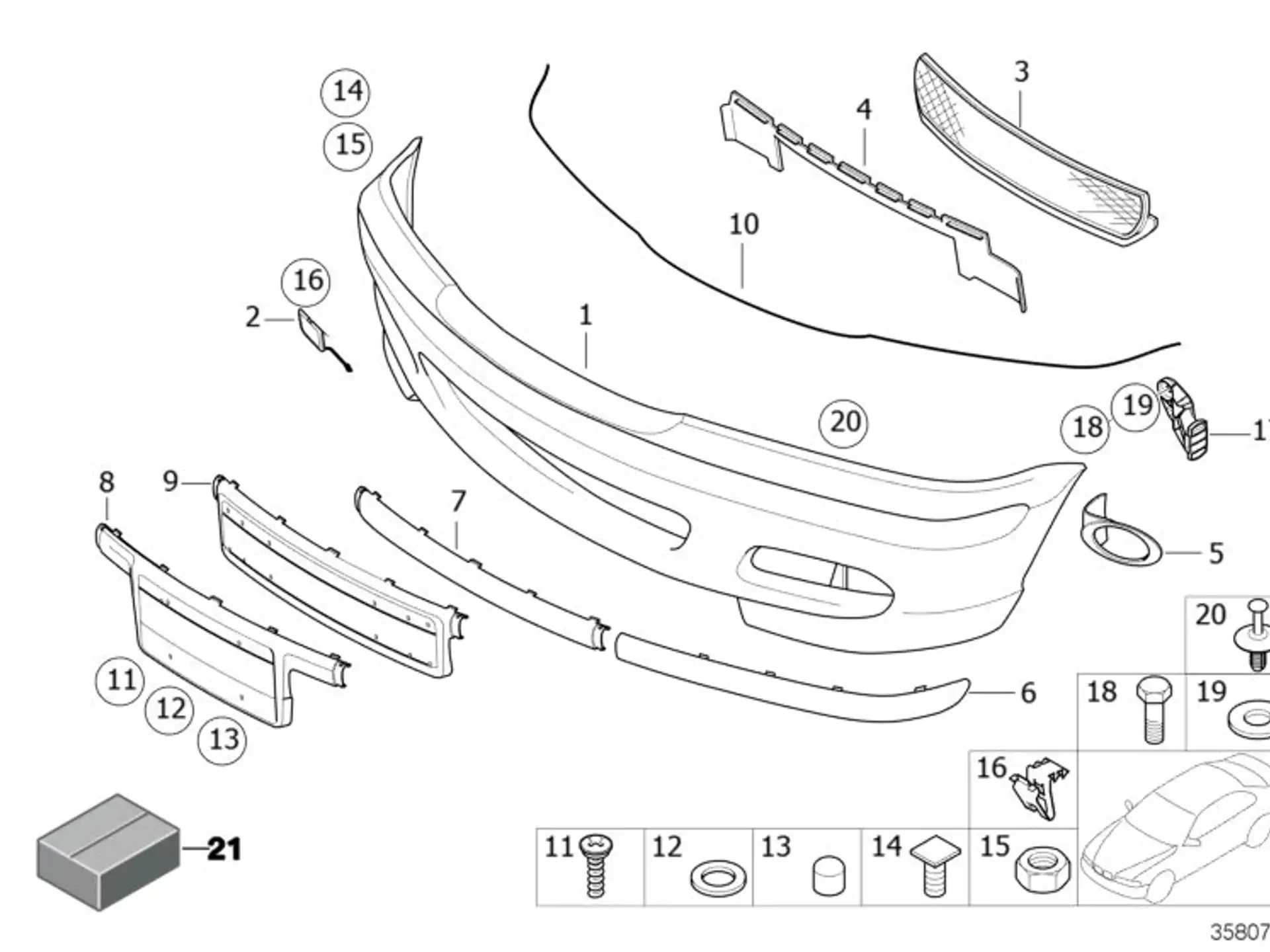 BMW Blende Nebelscheinwerfer links E46 51117893067