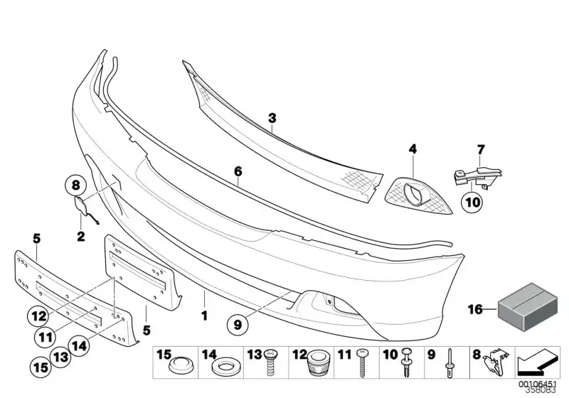 BMW Gitter Mitte E46 51117065469