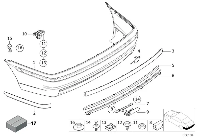 BMW Blende unten Mitte E46 51122492229 - Bildposition 06