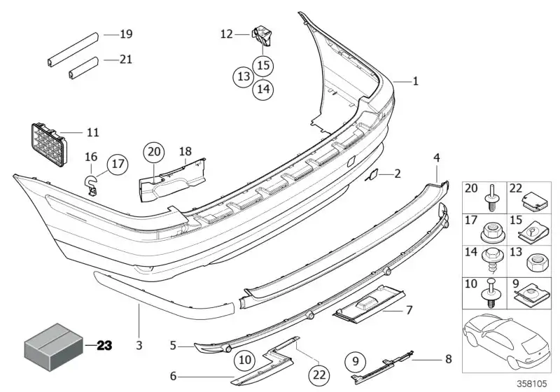 BMW Diffusor rechts E46 51128251572