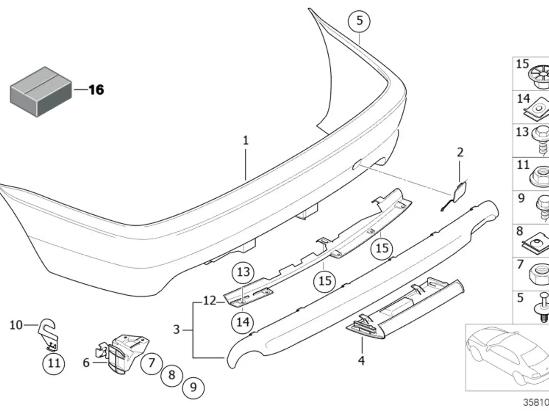 BMW Sechskantblechschraube mit Scheibe E46 E53 E83 07119902267