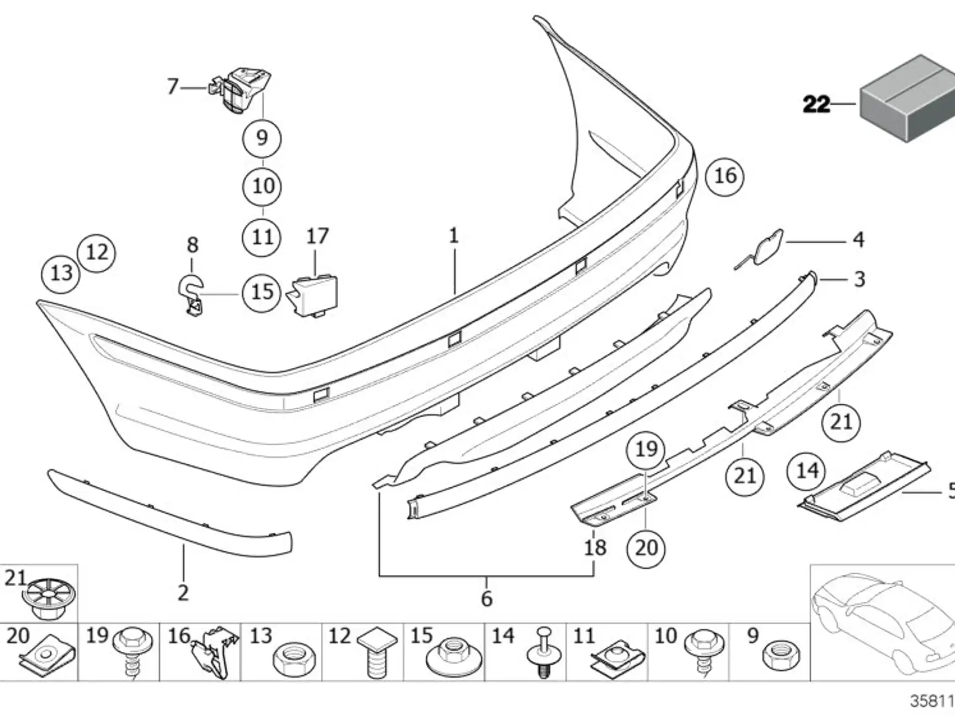 BMW Klappe Anhängerkupplung E46 51127893074