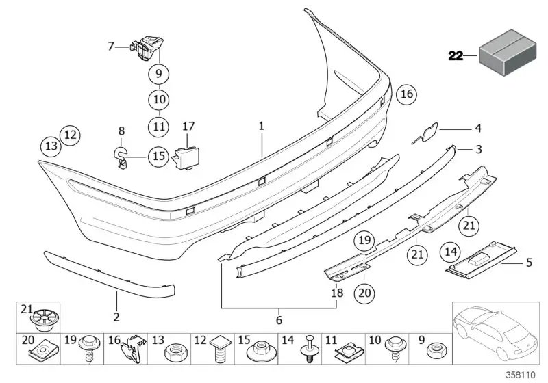 BMW Einsatz rechts E46 51128265758 - Bildposition 17