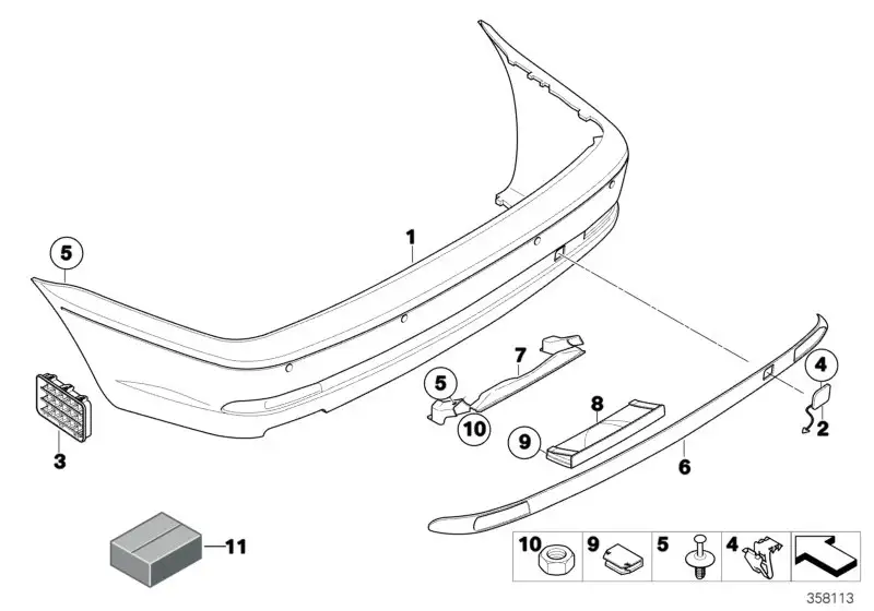 BMW Clip E46 51128257496 - 3er E46