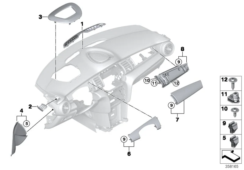 BMW Geheimfach Beifahrerseite F55 F56 51459290340