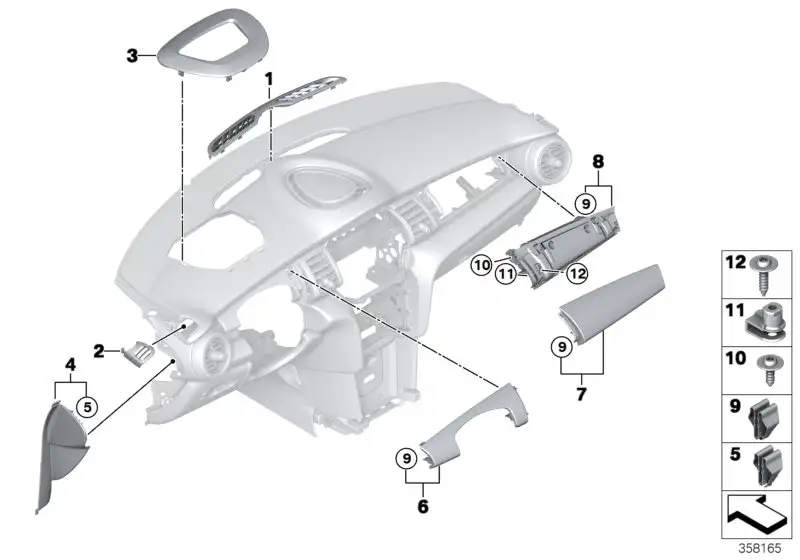 BMW Dekorblende Geheimfach F55 F56 51459321697