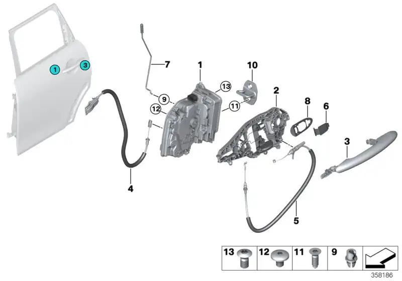 BMW Träger Türaussengriff links F54 F55 F56 F56E F57 F60 51217296