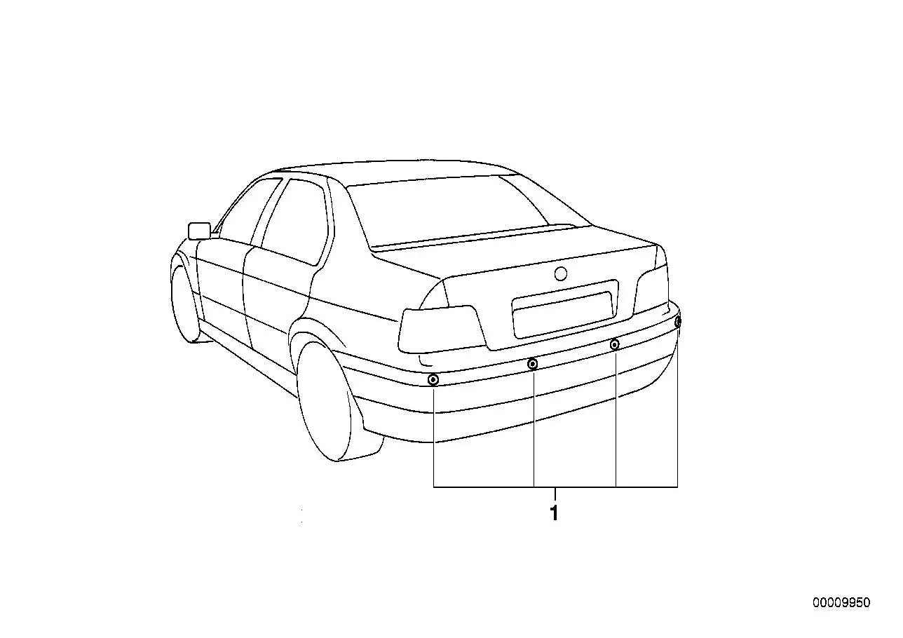 BMW Stossleiste Stossfänger hinten Mitte E46 51127003806