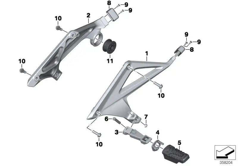 BMW Fussrastenplatte hinten links K52 46718534789