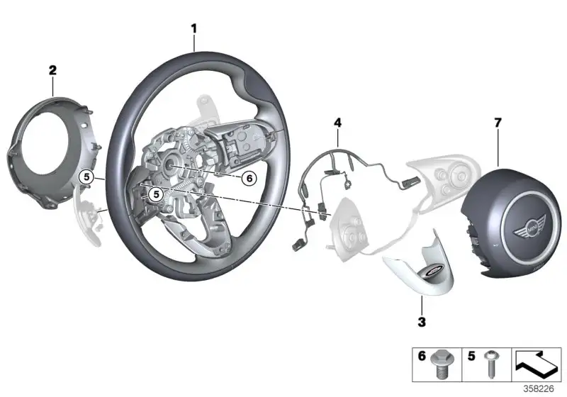 BMW Verbindungsleitung Lenkrad F54 F55 F56 F57 F60 32306864896 -