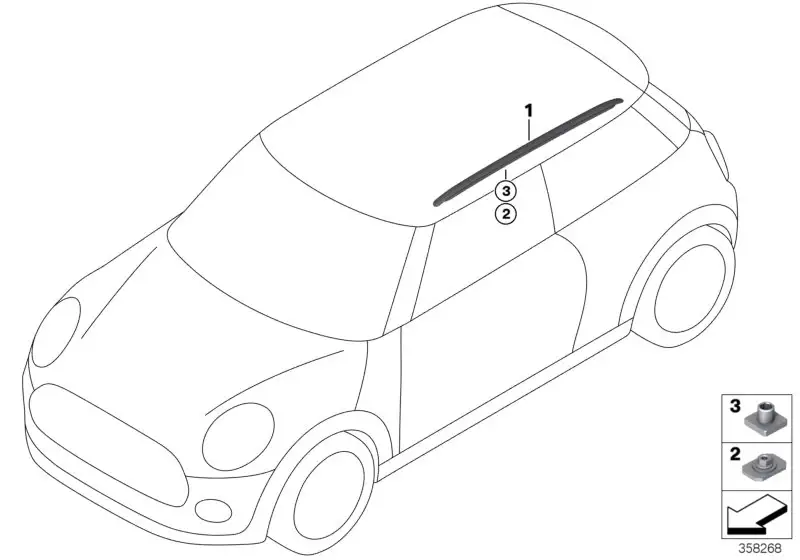 BMW Unterlage Dachreling F54 F55 F56 F56E F60 51137336867