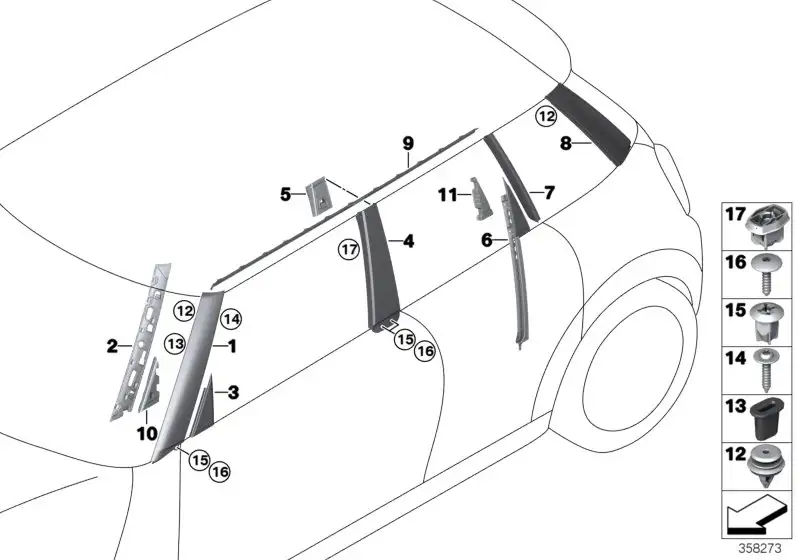 BMW Abdichtung A-Säule rechts F55 51137328936