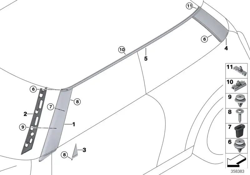 BMW Blende A-Säule links F56 F56E 51137300007