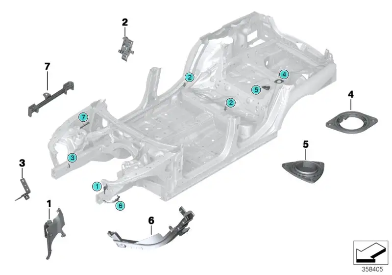 BMW Halter EPS Vorderachse Allrad 61139238168 - Bildposition 06