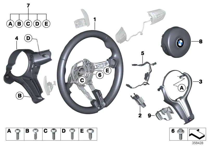 BMW M Sportlenkrad Leder F85 F86 32307854457