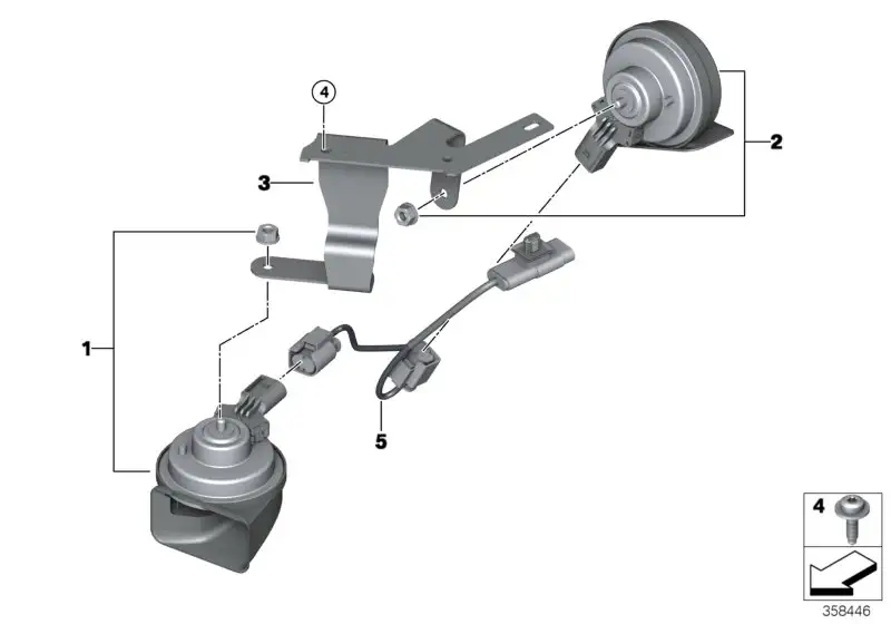 BMW Adapterkabel Doppelfanfare F55 F56 F57 61129321298 - Bildposi