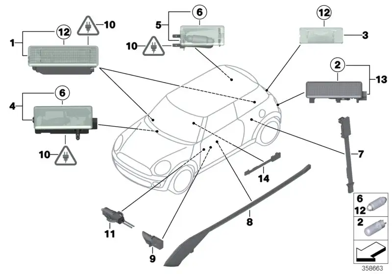 BMW LED Modul B-Säule R55 R56 R57 63319229025 - Bildposition 07
