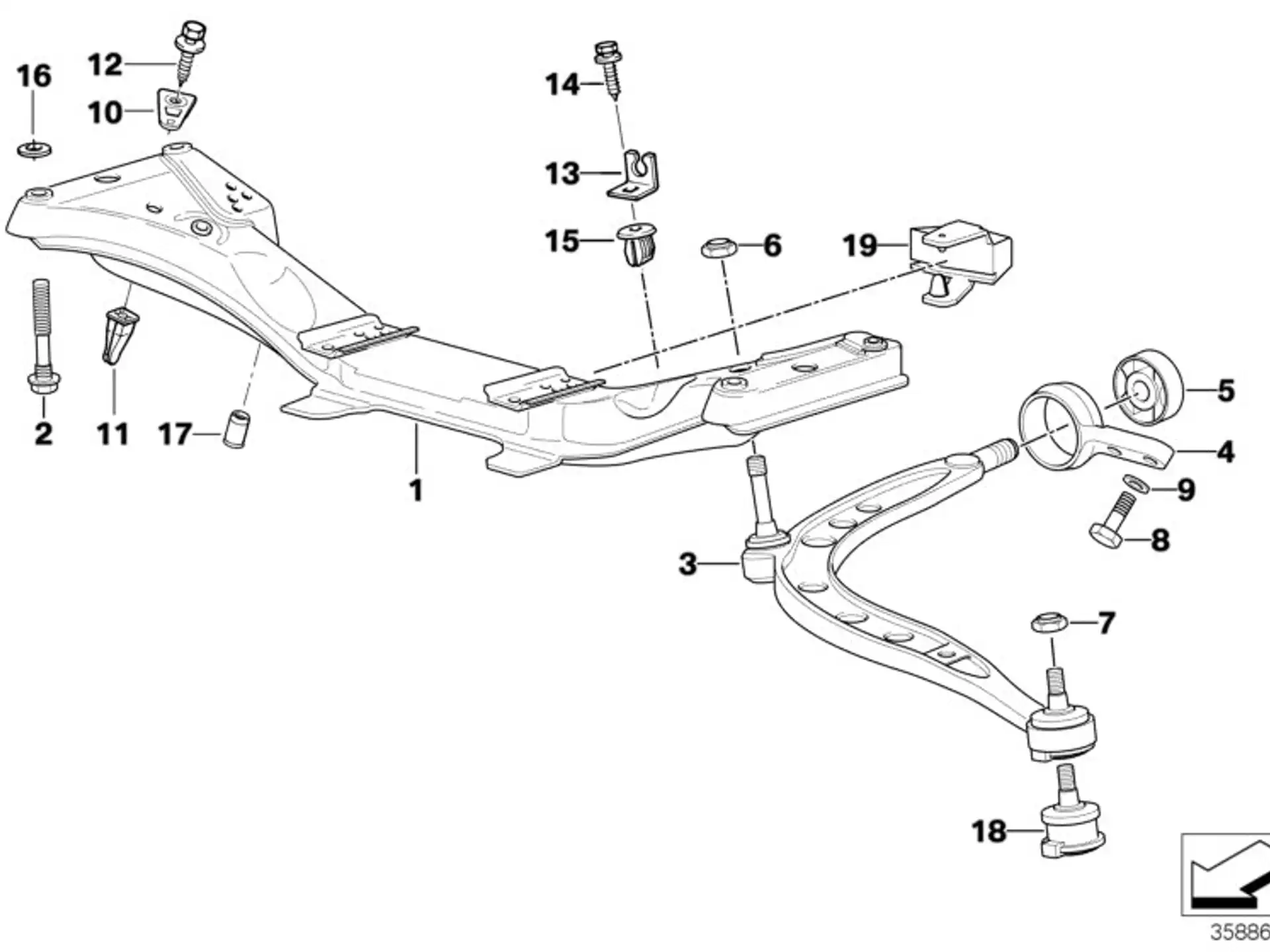 BMW Satz Gummilager Querlenker E36 31129069035