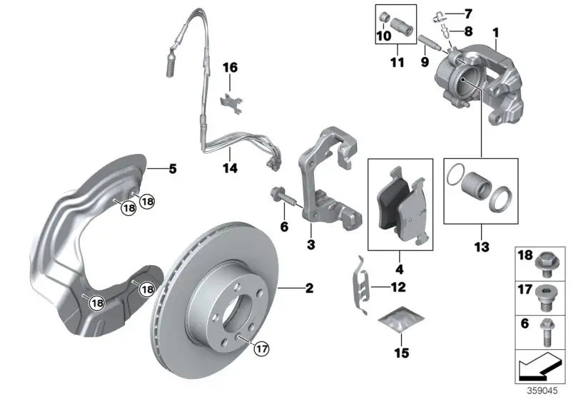 BMW Bremsträger E81 E82 E87 E88 E89 E90 E91 E92 E93 34116769095 -