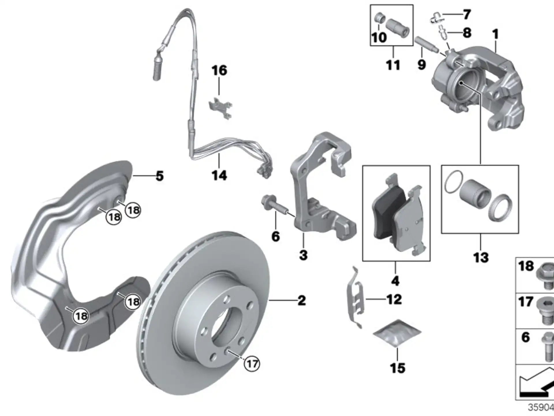 BMW Dichtungssatz Bremssattel E84 E89 E90 E91 E92 E93 34116769090