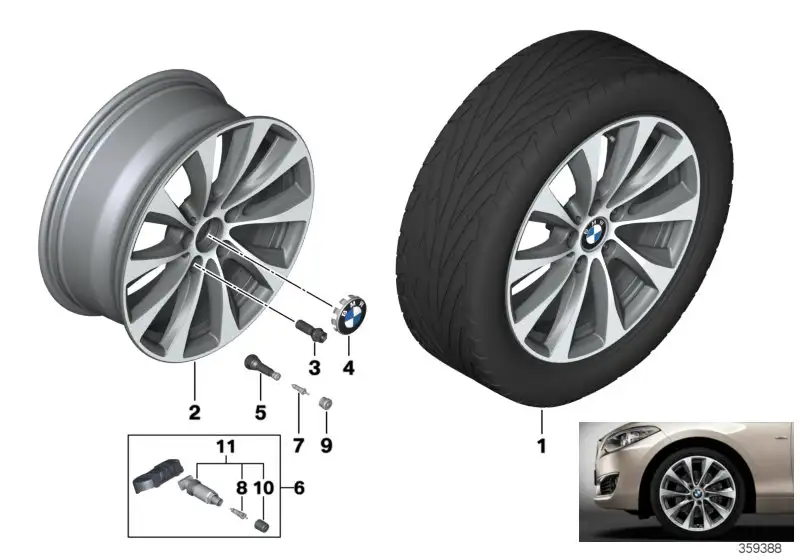 BMW Scheibenrad Leichtmetall Reflexsilber F20 F21 F22 F23 3611686