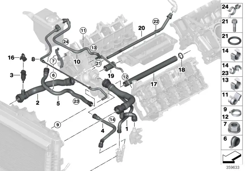 BMW Entlüftungsleitung E65 E66 17127541146 - Bildposition 10