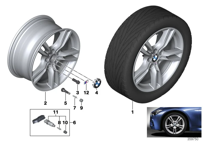 BMW Alufelge M Sternspeiche 400 ferricgrey 8,5Jx18 ET47 3er F30/F31 4er F32/F33/F36