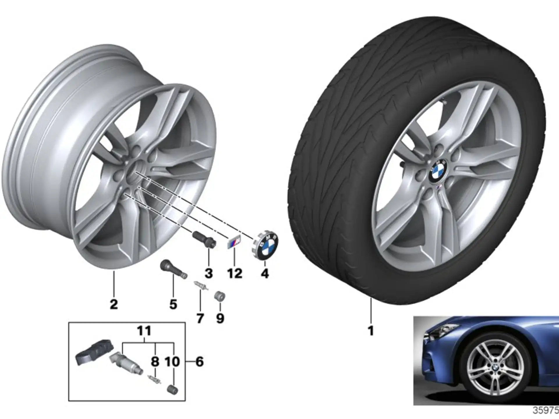 BMW Alufelge M Sternspeiche 400 ferricgrey 8,5Jx18 ET47 3er F30/F31 4er F32/F33/F36