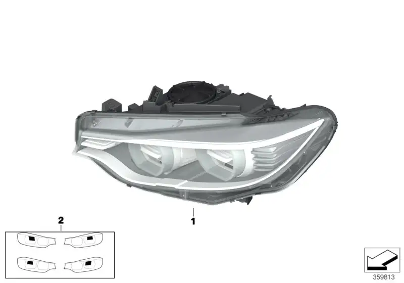 BMW Scheinwerfer LED AHL rechts 63117377856 - Bildposition 01