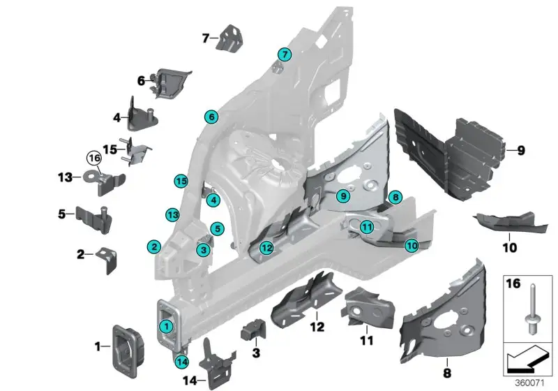 BMW Blindniet E70 E71 E72 F15 F16 F85 F86 07149144282 - Bildposit