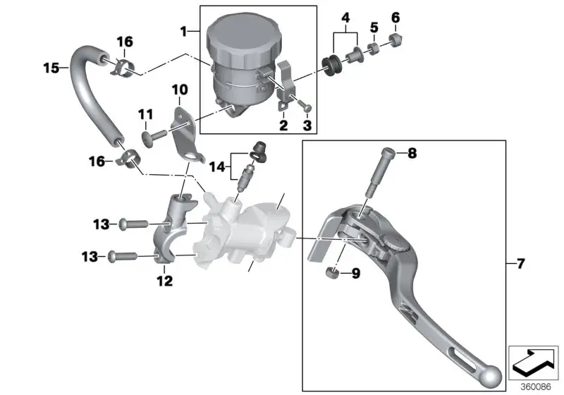 BMW Halter Ausgleichsbehälter Bremse K47 32728546824 - Bildpositi