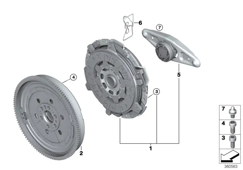BMW Satz Kupplungsteile F80 F82 F83 F87 F87N 21212284234